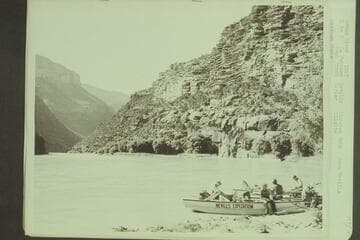 Green River.  Left to right:  R. Johnson; Nevills; Marston Twin; Joan Nevills; Kent Frost; Taylor; Milotte