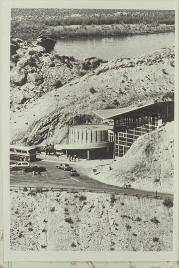 Dinosaur National Monument and Quarry with Visitor's Center.  Green River is at top