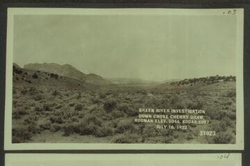 Green River Investigation:  Down Choke Cherry Draw.  Rodman Elev. 6044, Kodak 6087