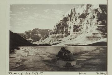 Carl Pederson towing the Reilly-Litton boats [on photo:  Towing Mi 263.5]