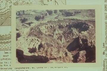 Up Upheaval Canyon into Upheaval Dome.  Trail Canyon at upper left