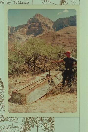 Metal boat bolted at mid-section.  Cardenas Creek
