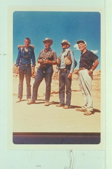 Christy Turner; Archeyes Masland; Tom Daly; Dock Marston.  Nasja Mesa after climbing out from Anasazi Canyon