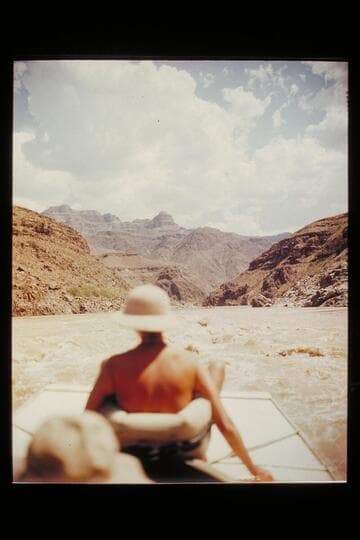 Margaret Marston on stern of the "Joan"