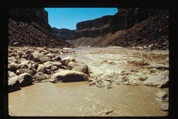 Down from Badger Rapid, left bank, prel. gauge 7280 cfs