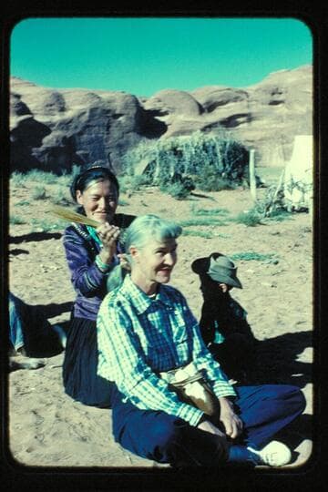 Margaret [Marston] gets a Navajo hair dressing
