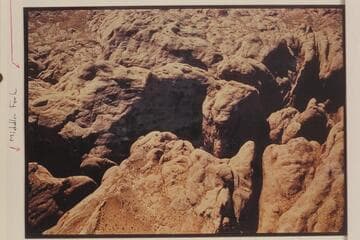 The forks of the side canyon at Mile 73.6