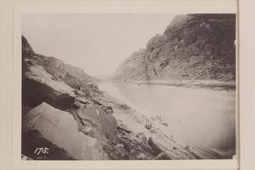 Stanton Survey crew in Glen Canyon.  Approximately Mile 95 above the Escalante River