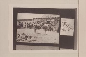 The crew working with the American Placer Corporation, Lees Ferry at the mess house