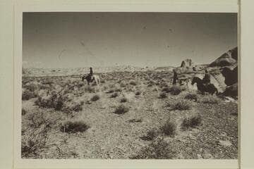 Tobe Owl rides across Moepitz Airfield.  The area is so flat, a pliot from Flagstaff thought he could land there which does not seem to be unreasonable