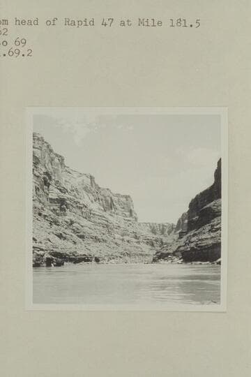 Up river from head of Rapid 47 at Mile 181.5