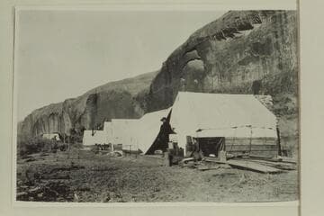 Camp Stone in Glen Canyon during construction of dredge