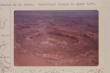 Upheaval Dome.  Taylor Canyon is at right.  Horsethief Canyon is upper left