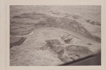 Mouth of San Juan River at left.  Cottonwood Gulch at middle right.  Canyon above Music Temple above right
