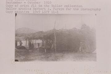 The shelter in front of the Fort at Lees Ferry and the Spencer camp tents beyond