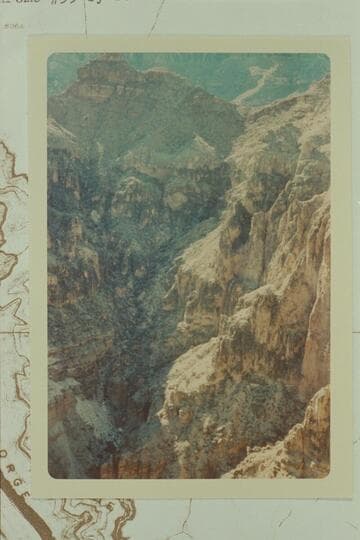 The route of Walter Powell through the Redwall when he climbed the left bank above the mouth of the Little Colorado 1869, Aug. 11