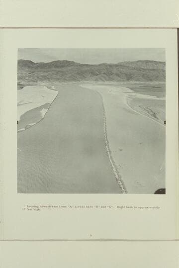 [Looking downstream from "A" across bars "B" and "C"]