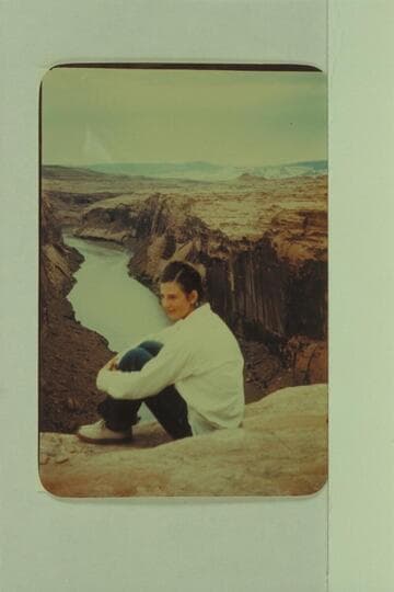 Dianne Mayes on south rim of Glen Canyon Dam Site