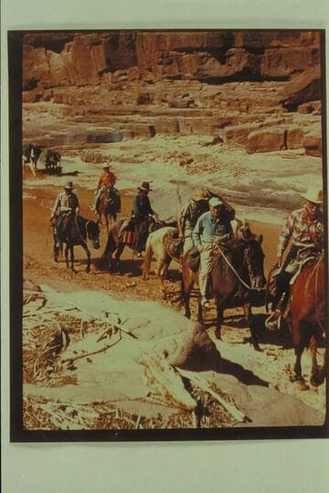 The trail party in the bottom of Navajo Canyon.  Mike is at left, then Marston, Whitehat, Cutler, Desloge, Masland