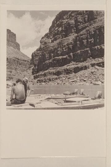 Replacing shields on the "Bootoo" and the "Cactus."  Left to right:  Visbak and Belknap.  Lees Ferry gauge:  17,700 cfs