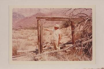 Remains of shelter at Mile 69.9 left bank, about 100 yards from the river