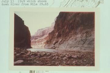 Down from 29 Mile Rapid from the fan at the mouth of 29 Mile Canyon or Shinumo Canyon, Mile 29.15
