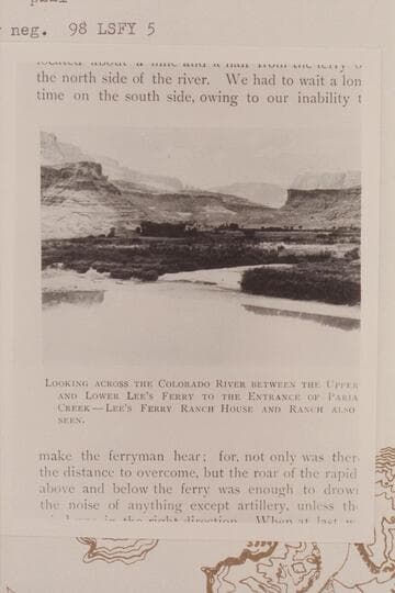 The mouth of Paria Creek as it was in 1898 upriver from the location in 1960