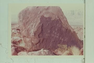 Inscriptions at lower end of trail south of Echo Peaks