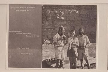 French trio near end of trip.  The trio traveled in kayaks from Green River to Lees Ferry.  Copied from album sent to friends in the United States