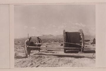 The spool of cable at the lower site of Marble Canyon