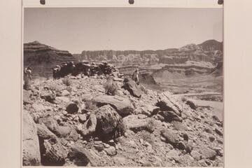 The ruin at Mile 71 overlooking Cardenas Creek.  Bill Beer and Ballard Atherton at left; Garth at right