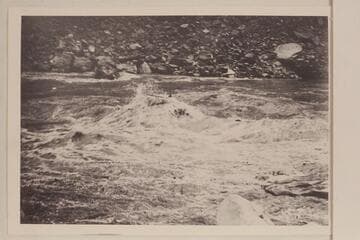 Heavy going for one of the boats of the Nevills party of 1938, 24.5 Mile Rapid