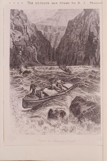 Running a rapid according to Powell's book:  Powell, J. W., "Colorado River of the West", 1875