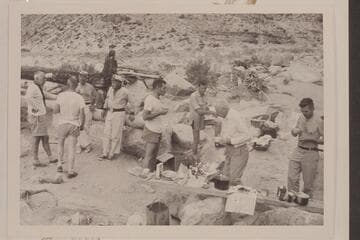 Crew in camp at Soap Creek Rapid
