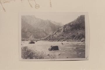 Down at head of Rapid No. 4 in Split Mountain, Mile 206