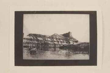 Down Labyrinth Canyon to butte from Mile 36