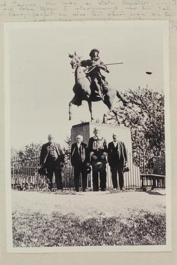 James White and friends at Cody statue in Trinidad