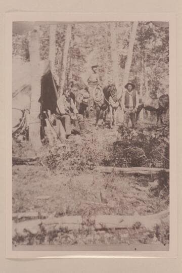 Frank Simons, Doc King (mounted) the man who killed "Flat Nosed George" and an indian named Frank