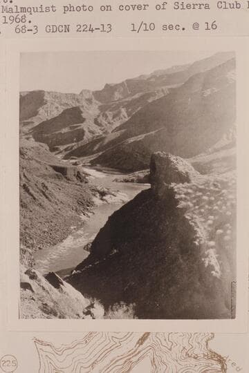 Upriver from side of Diamond Peak showing 224 Mile Rapid at lower left