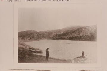 Looking east, across river from Camp 7, near sunset