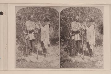 [print from a stereo] U-in-ta Valley.  Indians counting