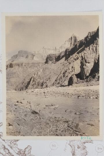 Hermit Rapid looking upstream from right bank.  Bright Angel gauge:  2,070 cfs