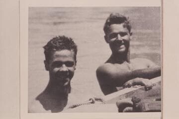 Vince Carey and Bob Bartl in the river in Glen Canyon