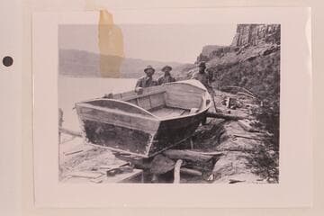John Ginty; George Uden; Timothy O'Keefe.  Working on the "Nancy Lee" at the mouth of Crescent Creek