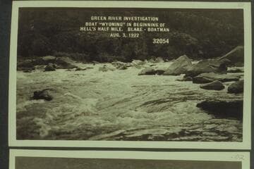 Green River Investigation:  Boat "Wyoming" in Beginning of Hell's Half Mile.  Blake--Boatman