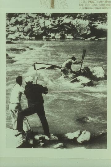 Denver Post's "Leakin Lena" on rock.  Yampa River