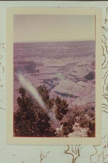 Southwesterly from Dragon Head.  Down Crystal Creek and up Slate Creek.  Diana Temple near the South Rim