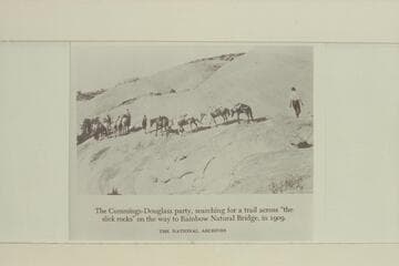 The Douglass-Cummings party moving over the bald heads near Nasja Creek-Bald Rock Canyon