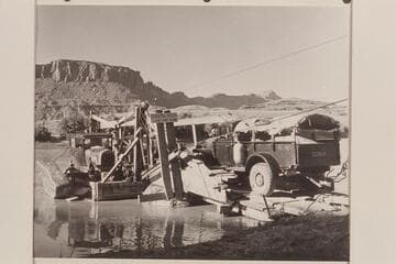 Masland's Lincoln and Belknap's Dodge Power Wagon on the Chaffin Ferry