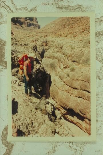 At the crack in the Redwall at the mouth of Little Coyote Canyon where it joins Beaver Creek
